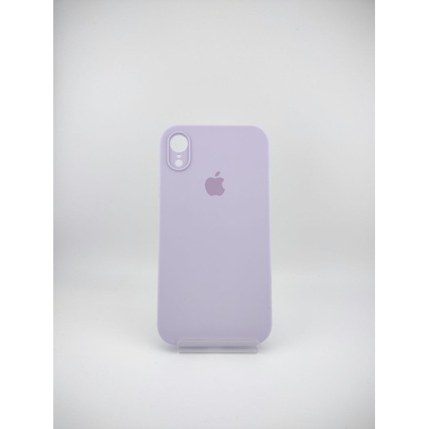 Силіконовий оригінальний квадратний круглий чохол для Apple iPhone XR (71) Світло-гліциній