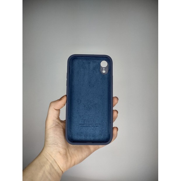 Оригінальний силіконовий чохол Square RoundCam для Apple iPhone XR (09) в кольорі Midnight Blue.