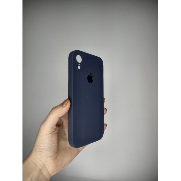 Оригінальний силіконовий чохол Square RoundCam для Apple iPhone XR (09) в кольорі Midnight Blue.