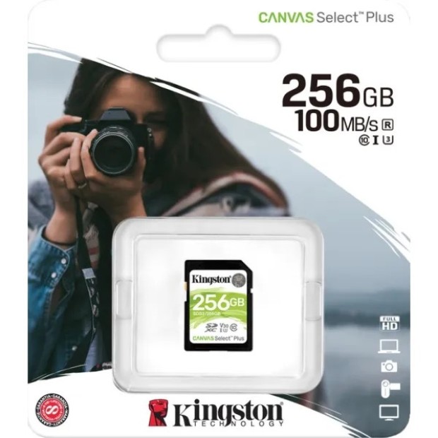 Карта пам'яті Kingston Canvas Select Plus SDXC 256 ГБ (UHS-1 U1) (Class 10 V10)
