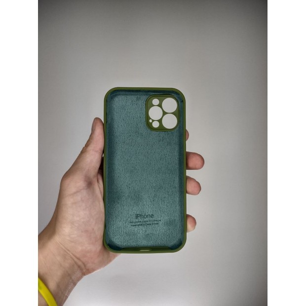 Оригінальний силіконовий чохол RoundCam для Apple iPhone 12 Pro (46) темно-зелений