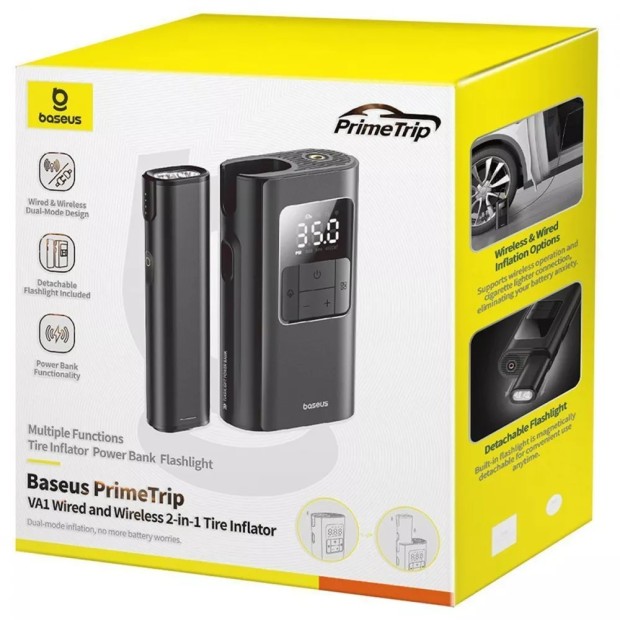 Автомобільний насос Baseus PrimeTrip VA1 2-в-1 (Чорний) C11169001121-00