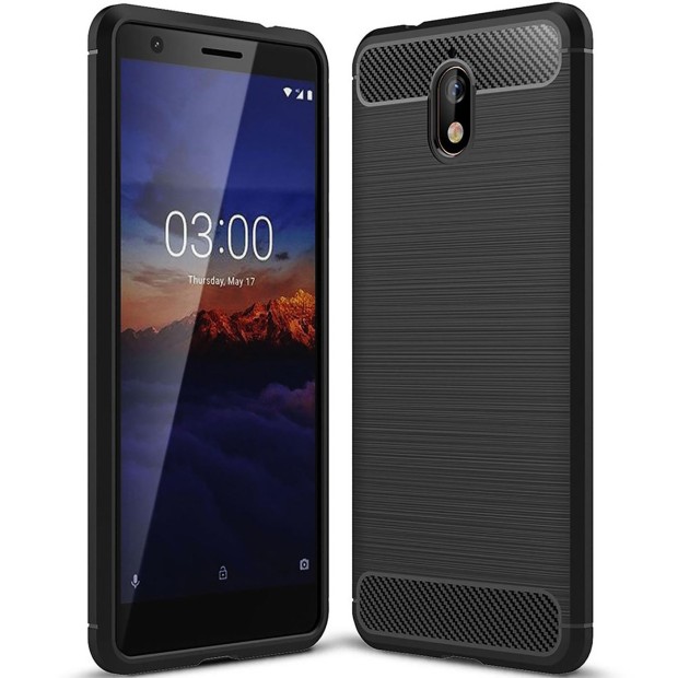 Силіконовий чохол Polished Carbon для Nokia 3.1 (чорний)