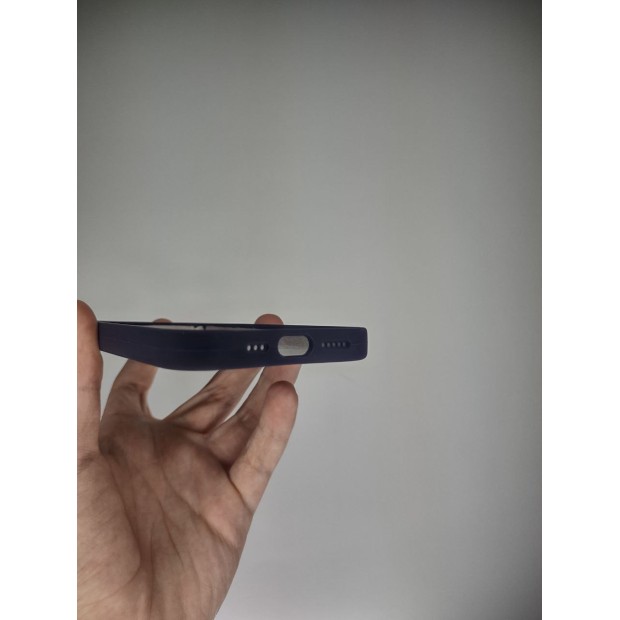 Силіконовий оригінальний круглий чохол для Apple iPhone 14 (баклажан).