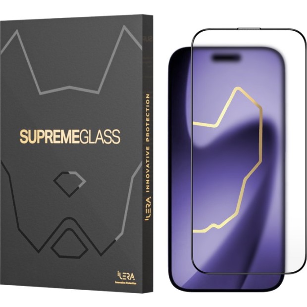 Защитное стекло iLera Deluxe Frosted Apple iPhone 17 (Black) iLFrGl17