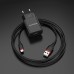 Адаптер зарядного пристрою USB Borofone BA20A 2.1A + кабель Type-C (Чорний)