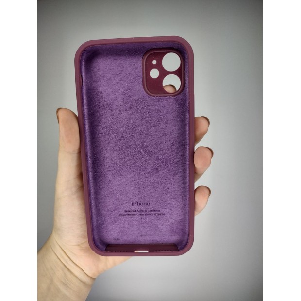 Силіконовий Оригінальний Чохол Квадратно-Круглої Камери для Apple iPhone 11 (58) Виноградний