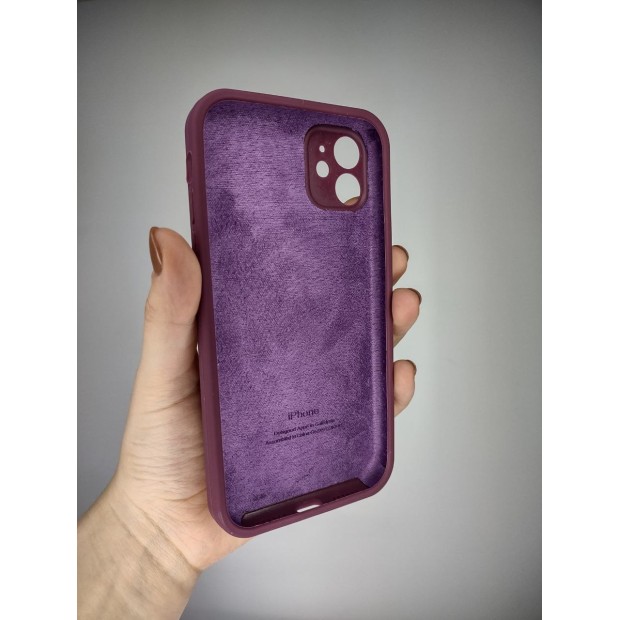 Силіконовий Оригінальний Чохол Квадратно-Круглої Камери для Apple iPhone 11 (58) Виноградний