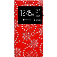 Чехол-книжка Elite Window Flowers 3.7 (Красный)