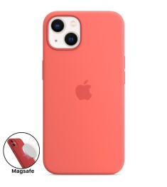 Силіконовий оригінальний чохол MagSafe для Apple iPhone 13 (рожевий помело)