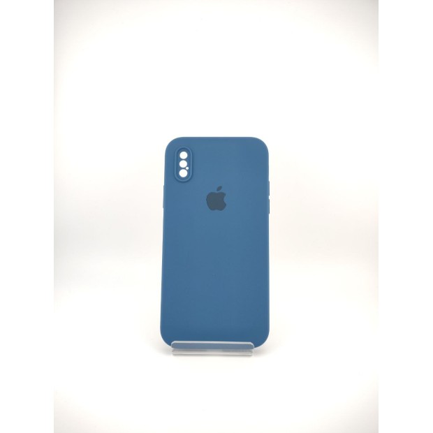 Силіконовий Оригінальний Чохол Квадратний RoundCam для Apple iPhone X  /  XS (22) Синій Кобальт