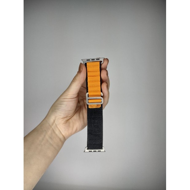 Alpine Loop ремінець для Apple Watch 42  /  44  /  49 (Чорний  /  Помаранчевий)