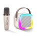 Мікрофон-караоке з колонкою Bluetooth K12 RGB (1 мікрофон) (Бежевий)