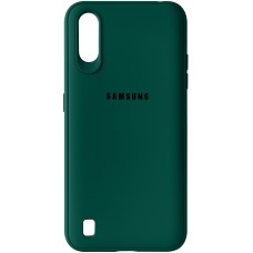 Силикон Junket Cace Samsung Galaxy A01 (Тёмно-зелёный)