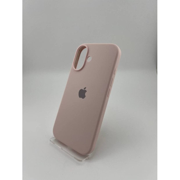 Силіконовий оригінальний круглий чохол для Apple iPhone 16 (76) у кольорі крейдово-рожевий.