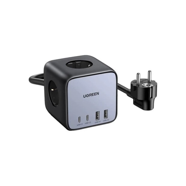 Мережевий подовжувач UGREEN CD268 (1.8m) (2USB  / 2Type-C /  3 EU) (Space Grey) (60113)