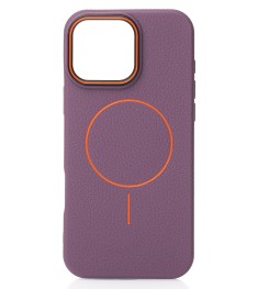 Накладка Beats Leather Textured MagSafe Apple iPhone 16 Pro Max (Deep Purple)