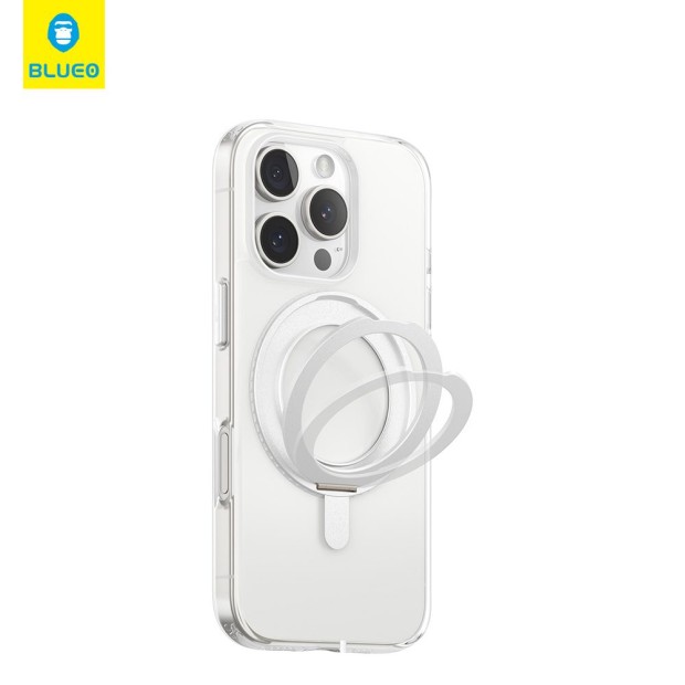 Накладка Blueo Crystal 360 з поворотною підставкою та MagSafe для Apple iPhone 16 Pro (Прозора)