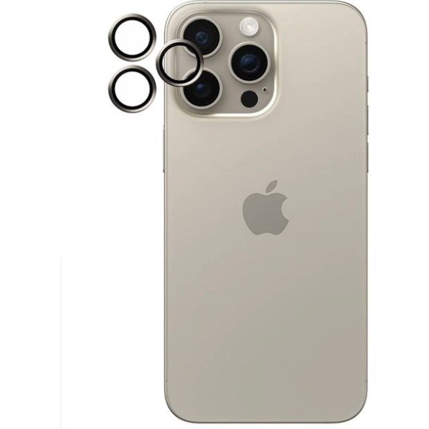 Защитное стекло на камеру iLera FocusPro Lens Apple iPhone 15 Pro / 15 Pro Max (Black Titanium)