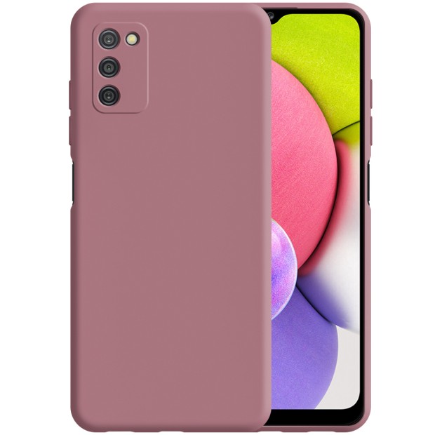 Силіконовий чохол Original 360 для Samsung Galaxy A03S (2021) (ShutCam) (Світло-бузковий)