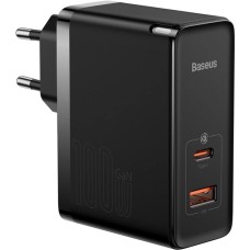 Baseus GaN5 Pro 100W Adapter (Type-C  /  USB) + Type-C to Type-C Cable (Black) CCGP090201