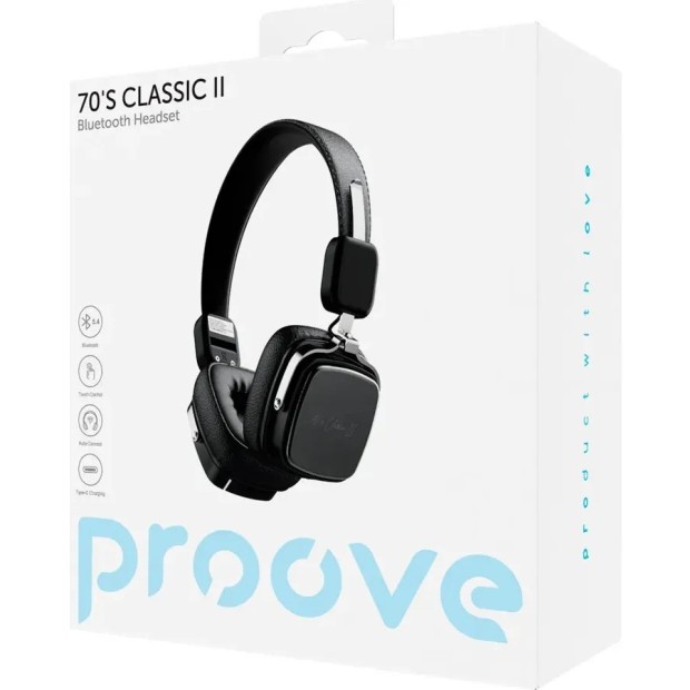Бездротові накладні навушники-гарнітура Proove 70's Classic 2 (чорні)