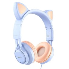 Провідні накладні навушники-гарнітура Hoco W36 RGB (Фіалковий)