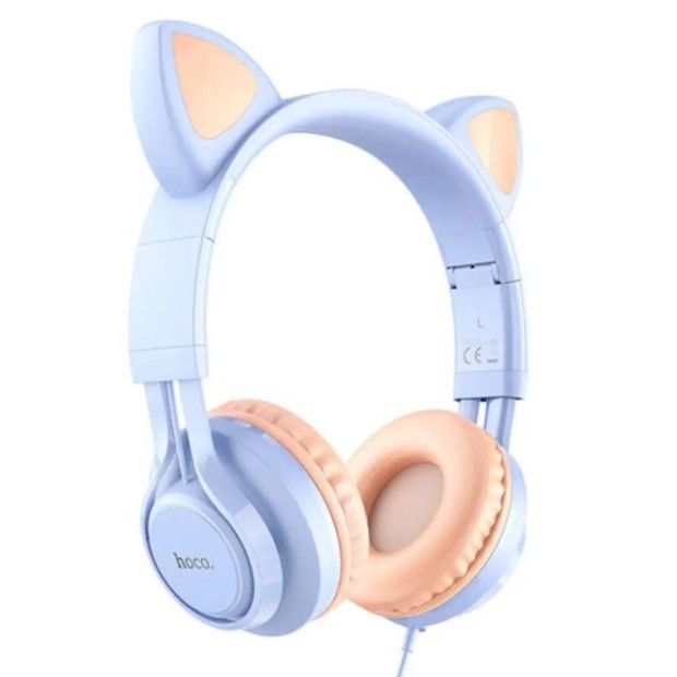 Провідні накладні навушники-гарнітура Hoco W36 RGB (Фіалковий)