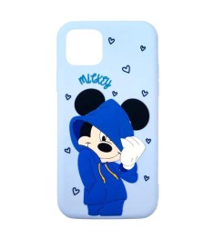 Силикон Disney Mickey Apple iPhone 11 Pro Max (Светло-голубой)