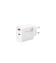 Мережевий адаптер ХО QC16 PD30W / QC18W (1 USB  /  1 Type-C) (Білий)
