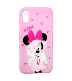 Силикон Disney Minnie Apple iPhone XR (Розовый)