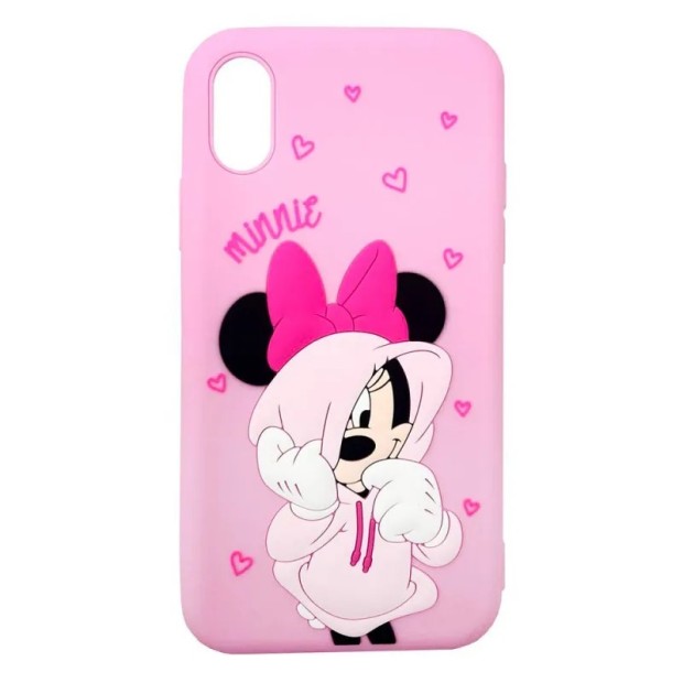 Силикон Disney Minnie Apple iPhone XR (Розовый)