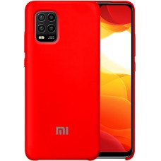 Силіконовий оригінальний чохол з логотипом Xiaomi для Mi10 Lite (червоний)