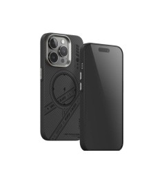 Накладка Blueo All-Inclusive Aramid Fiber MagSafe для Apple iPhone 15 Pro (Чорна..