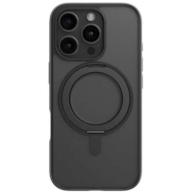 Накладка Blueo Skin Friendly з можливістю обертання на 360 градусів зі стендом та підтримкою MagSafe для Apple iPhone 16 Plus (чорна)