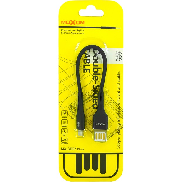 USB-кабель Moxom MX-CB07 20см (MicroUSB) (Чорний)