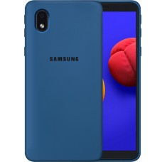 Силіконовий Original 360 Чохол Лого Samsung Galaxy A01 Core (Кобальт)