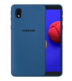 Силіконовий Original 360 Чохол Лого Samsung Galaxy A01 Core (Кобальт)