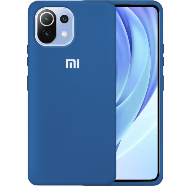 Силіконовий Original 360 чохол Logo для Xiaomi Mi 11 (Кобальт)