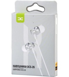 Дротові вакуумні навушники-гарнітура DC DCS-26 (Білий) D
