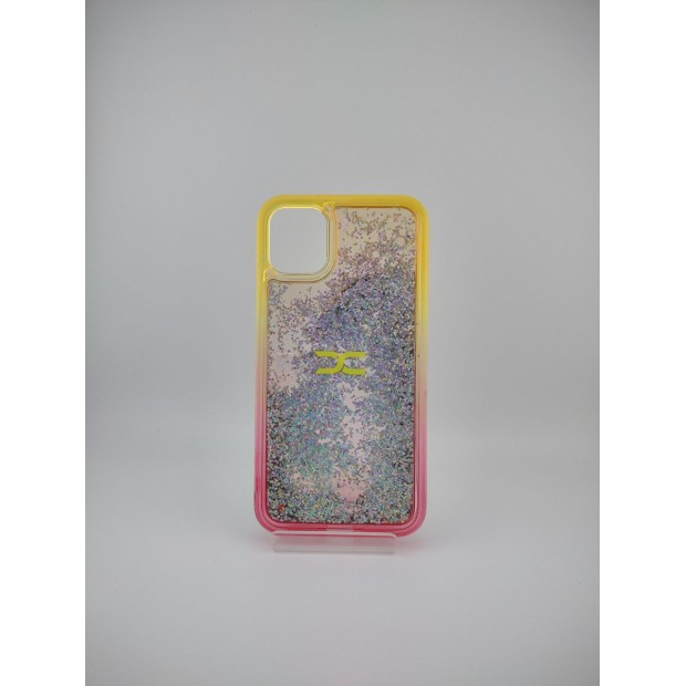 Силикон Soft Sparkles Apple iPhone 11 (Yellow / Pink)
