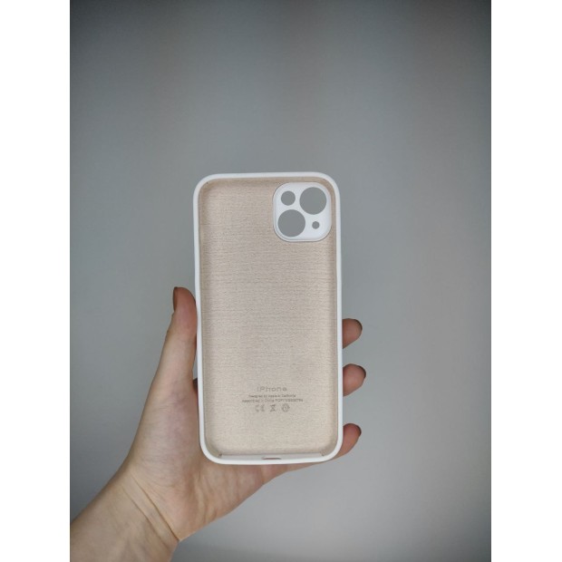 Силіконовий оригінальний чохол RoundCam для Apple iPhone 14 Plus (06) білий.