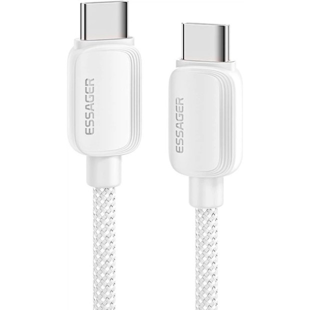 USB-кабель Essager Breeze 100W (Type-C - Type-C) (1m) (White) EXCTT1-WL02-P USB-кабель Essager Breeze 100W (Type-C - Type-C) (1m) (White) EXCTT1-WL02-P