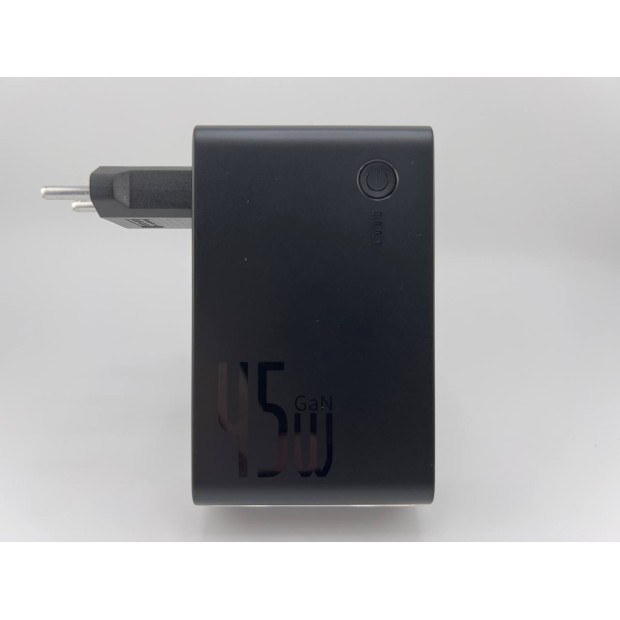 Baseus Power Station 2в1 QC (1 Type-C  /  1 USB) 10000mAh 45W + адаптер EU (Чорний)