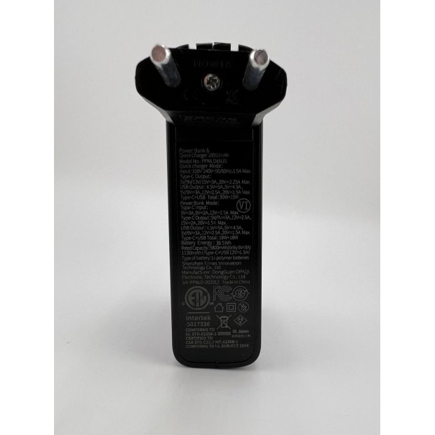 Baseus Power Station 2в1 QC (1 Type-C  /  1 USB) 10000mAh 45W + адаптер EU (Чорний)