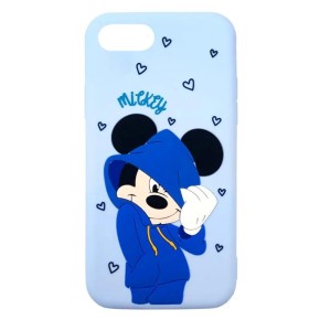 Силіконовий чохол Disney Mickey для Apple iPhone 7  /  8  /  SE (Світло-блакитний)