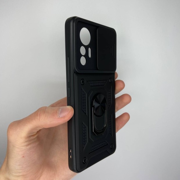 Чохол-бронь Ring Serge Armor Case для Xiaomi 12 Lite (ShutCam) (Чорний)