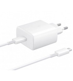 Адаптер СЗУ Samsung EP-TA845XWE 45W (1 Type-C) + кабель Type-C - Type-C (білий) .. Адаптер СЗУ Samsung EP-TA845XWE 45W (1 Type-C) + кабель Type-C - Type-C (білий) ..