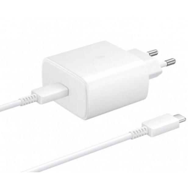 Адаптер СЗУ Samsung EP-TA845XWE 45W (1 Type-C) + кабель Type-C - Type-C (білий) (оригінал) K Адаптер СЗУ Samsung EP-TA845XWE 45W (1 Type-C) + кабель Type-C - Type-C (білий) (оригінал) K