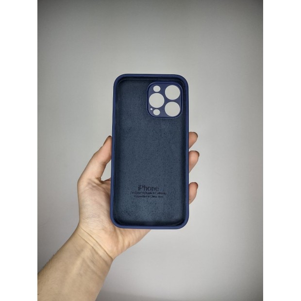 Оригінальний силіконовий чохол RoundCam для Apple iPhone 14 Pro Max (32) темно-синій
